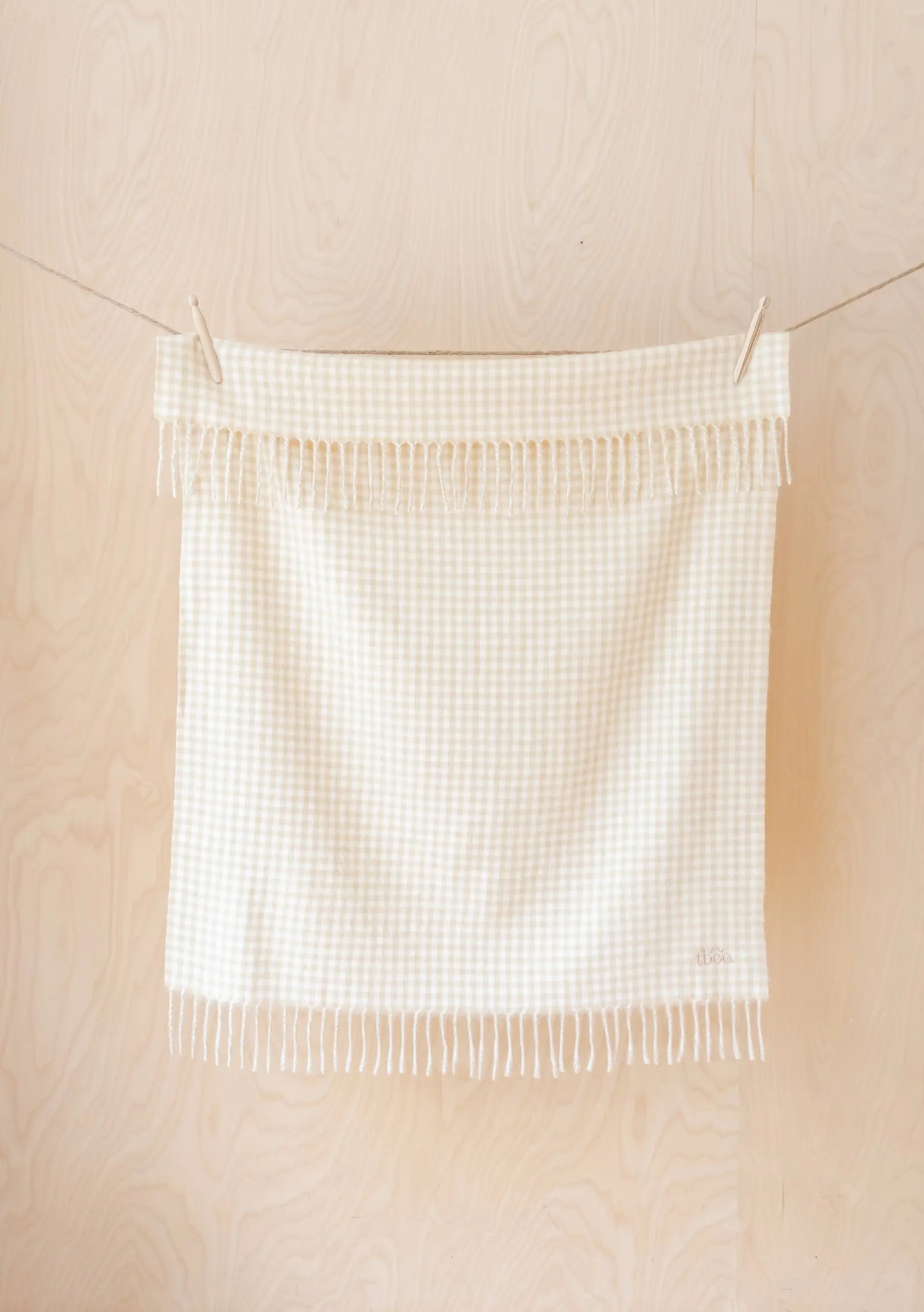 Lambswool Blanket in Tangerine Checker Stripe TartanBlanketCo