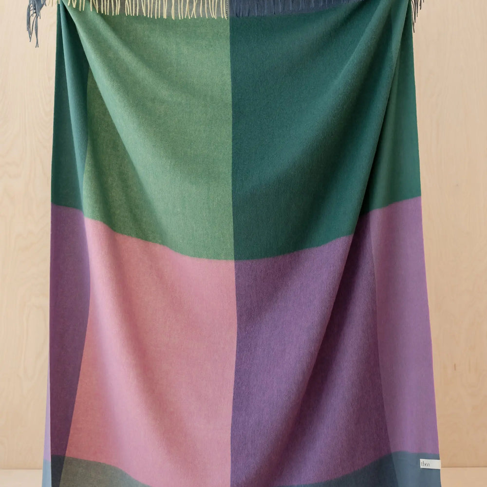 Lambswool Blanket in Teal Frame Check TartanBlanketCo