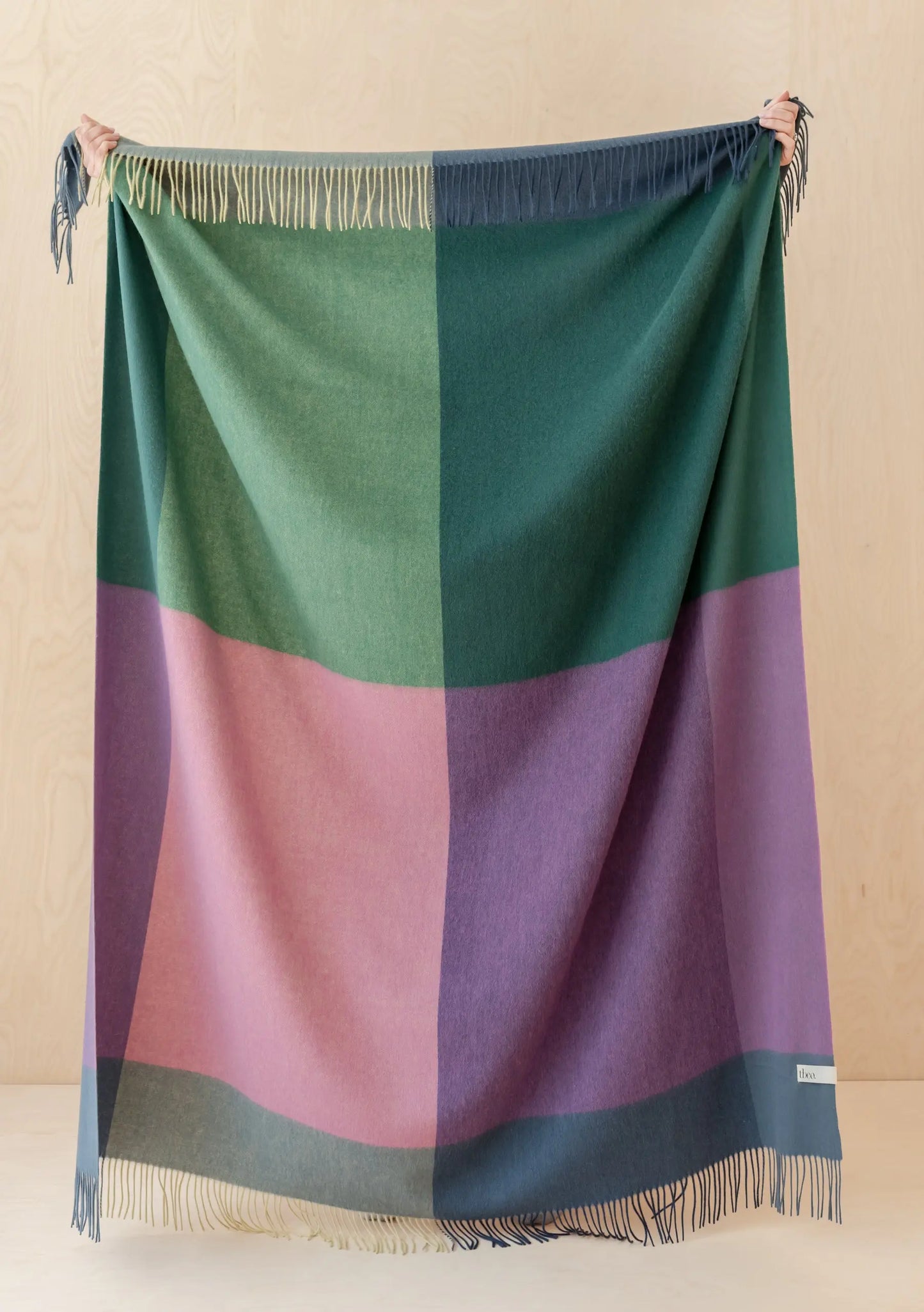 Lambswool Blanket in Teal Frame Check TartanBlanketCo