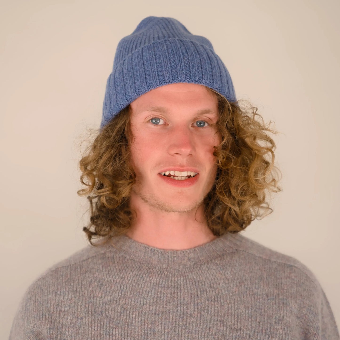 Lambswool - Furrow Hat - Blue Lovat Origin Knitwear