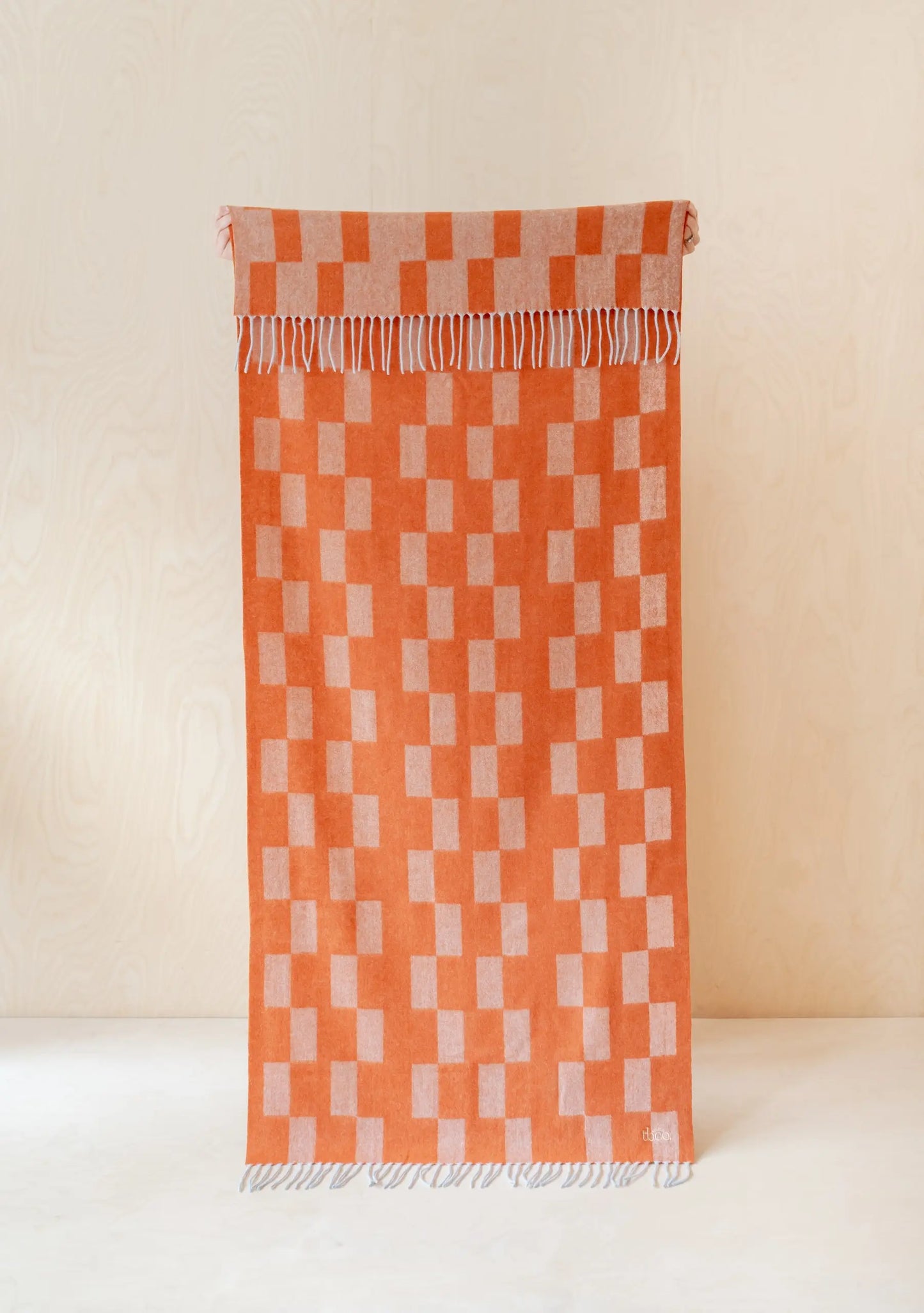 Lambswool Kids Blanket in Orange Checker TartanBlanketCo