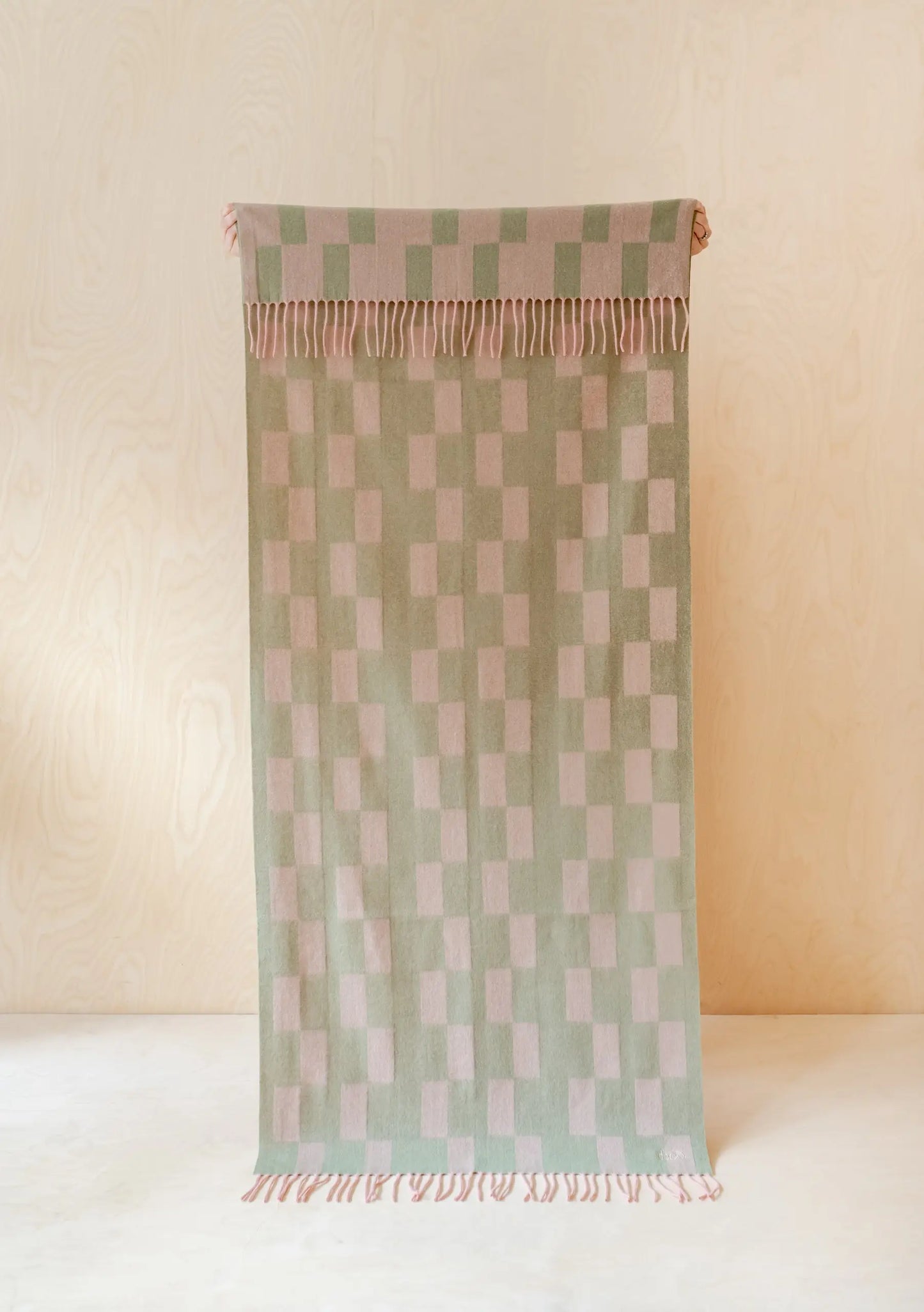 Lambswool Kids Blanket in Pink Checker TartanBlanketCo