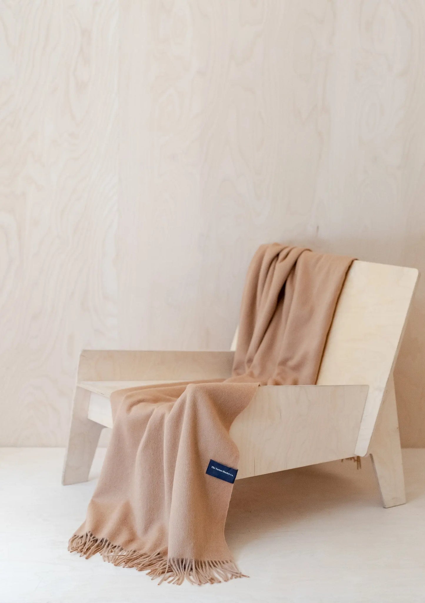 Lambswool Small Blanket in Camel TartanBlanketCo