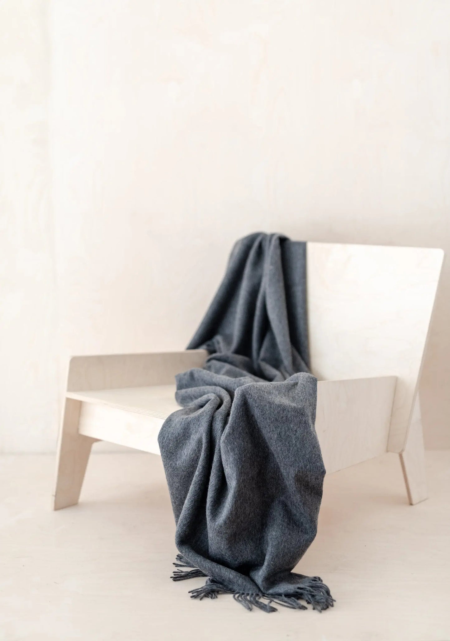 Lambswool Small Blanket in Charcoal Melange TartanBlanketCo