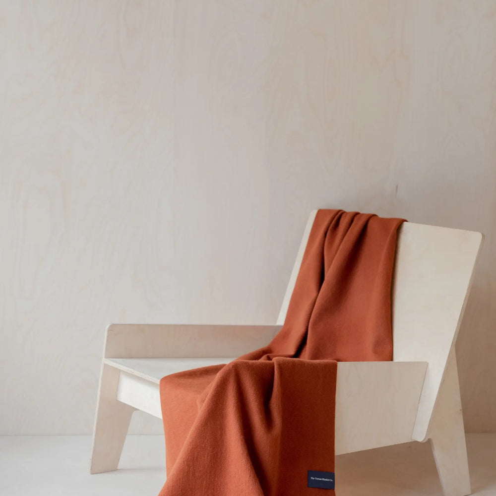 Lambswool Small Blanket in Rust Melange TartanBlanketCo