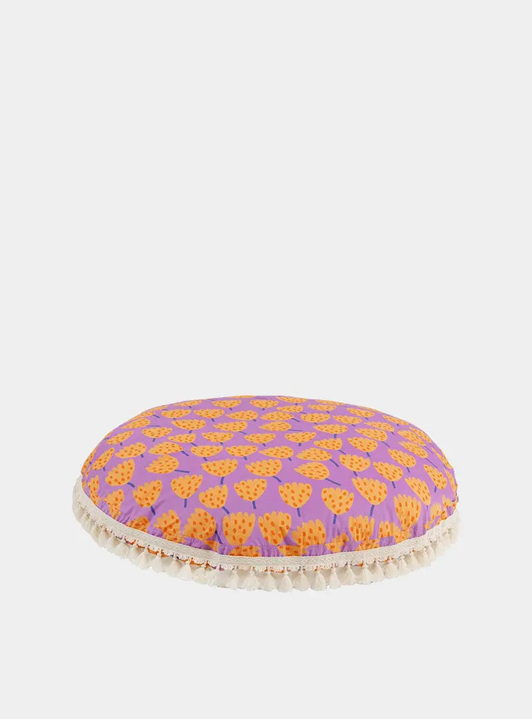 Large Kids Floor Cushion in Vibrant Tulip Pattern MINICAMP