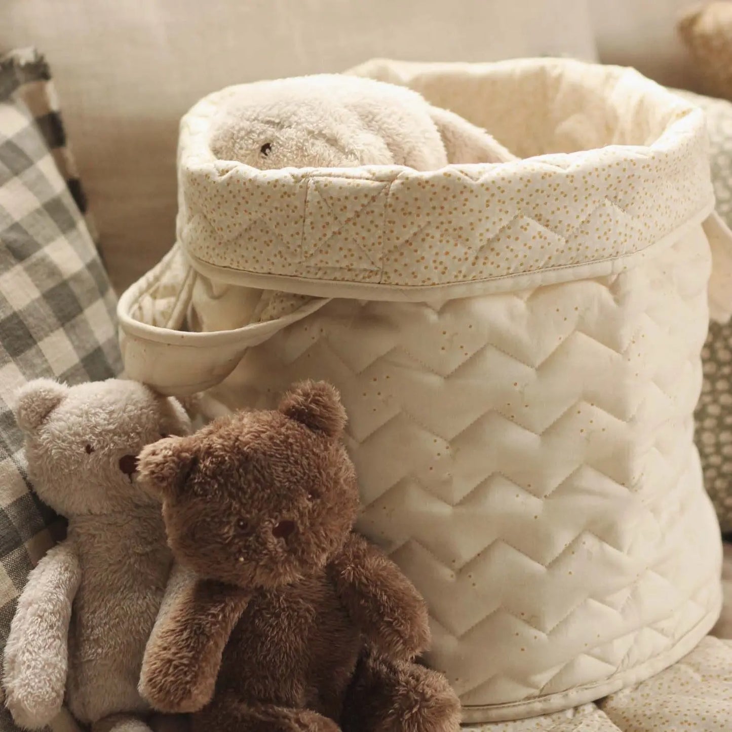 Large Quilted Storage Basket - Wild Chamomile Avery Row