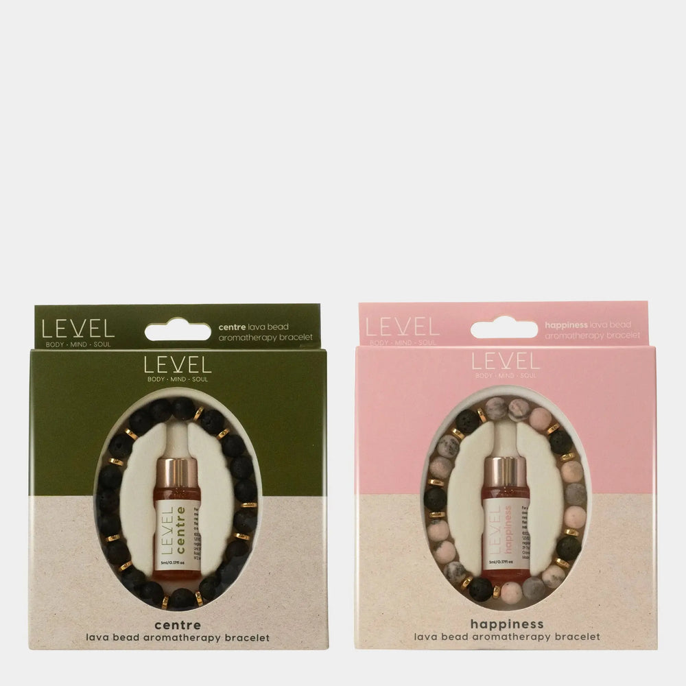 Lava Bead Aromatherapy Bracelet Set- Centre & Happiness SMUG