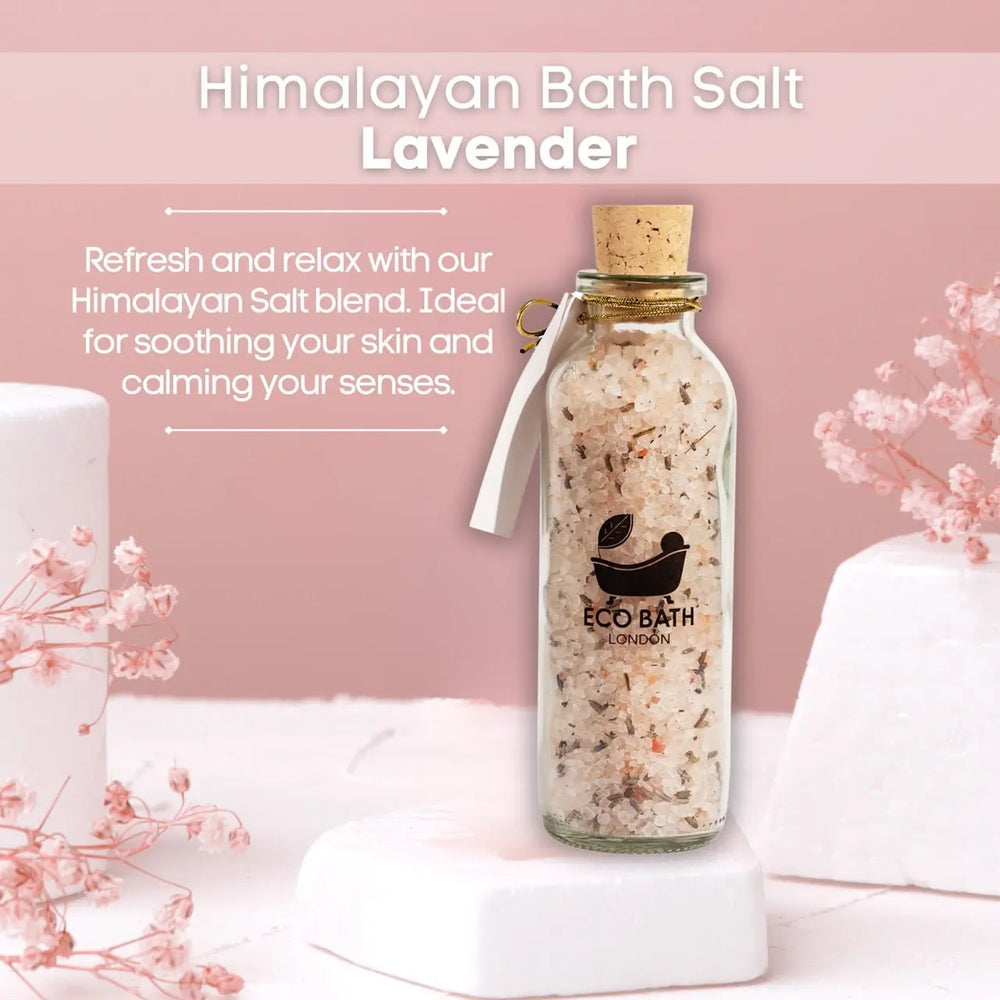 Lavender Himalayan Bath Salt 300g - Pink Himalayan Bath Salt Infused with Lavender Eco Bath London