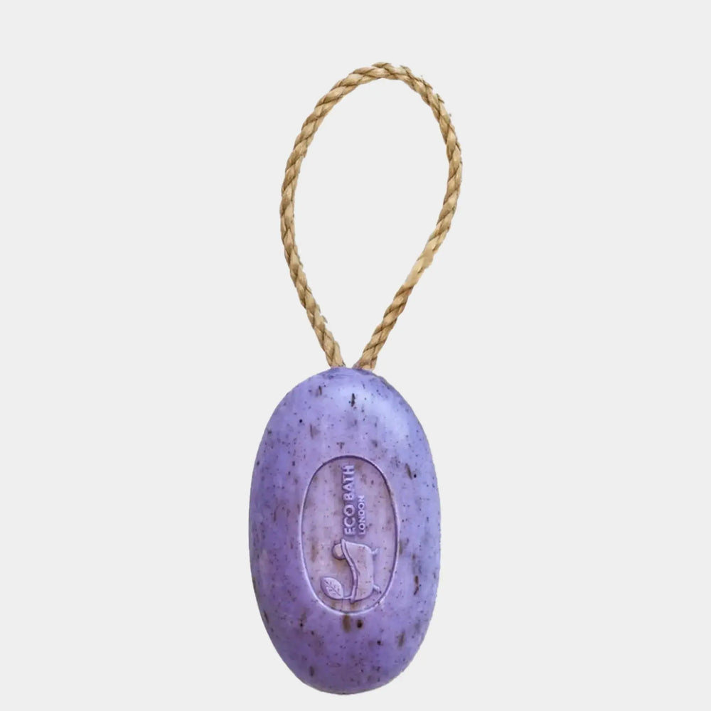 Lavender Soap on a Rope 220g -  Luxurious and Eco Friendly Relaxing Body Wash Bar with Shea Butter Eco Bath London