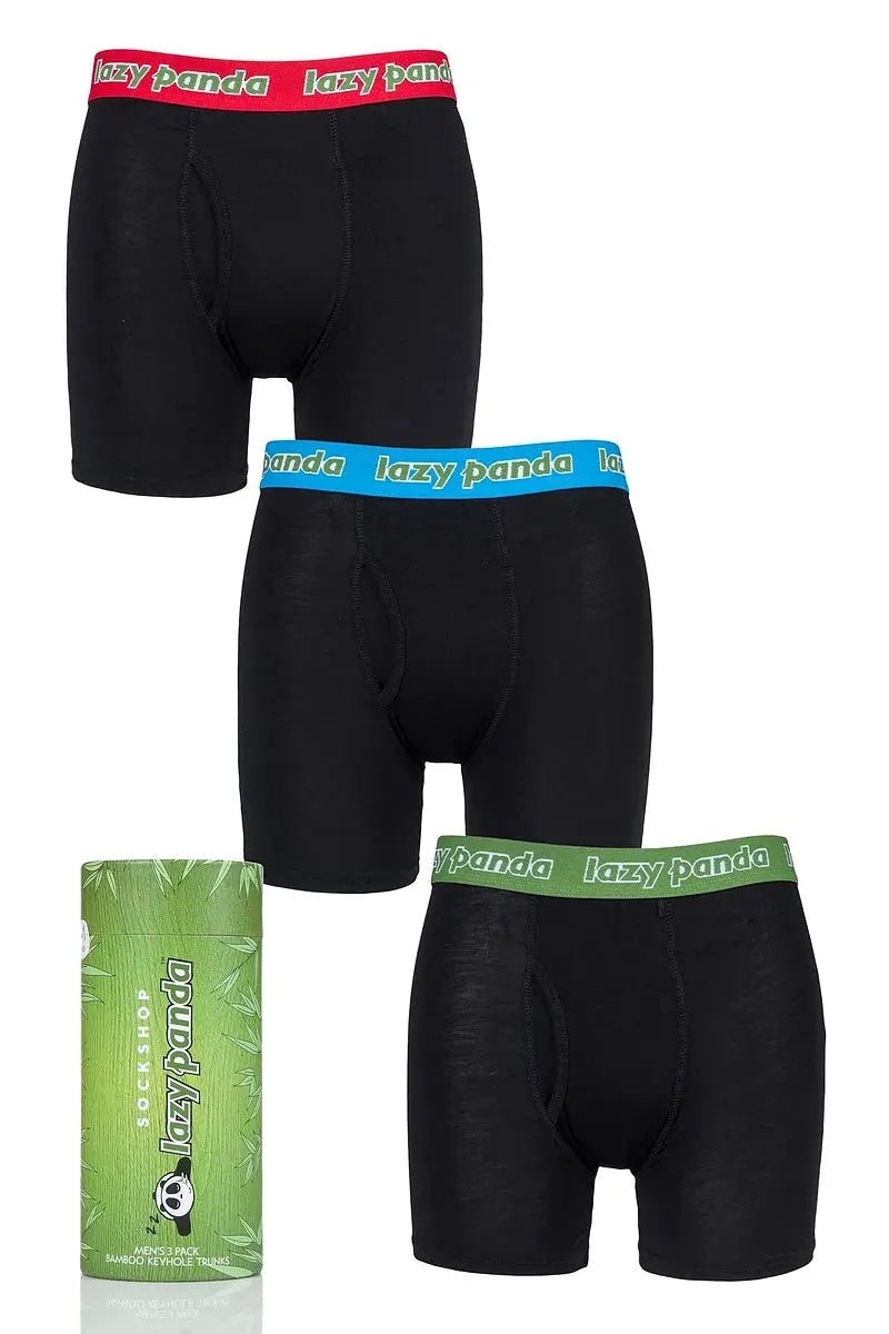 Lazy Panda Bamboo Boxer Shorts Black Red Green LazyPanda