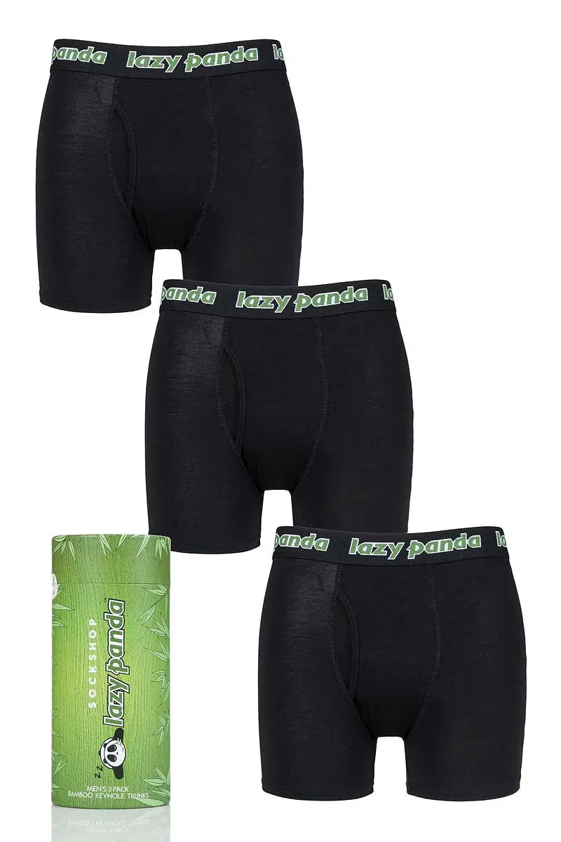 Lazy Panda Bamboo Boxer Shorts Black with Green LazyPanda