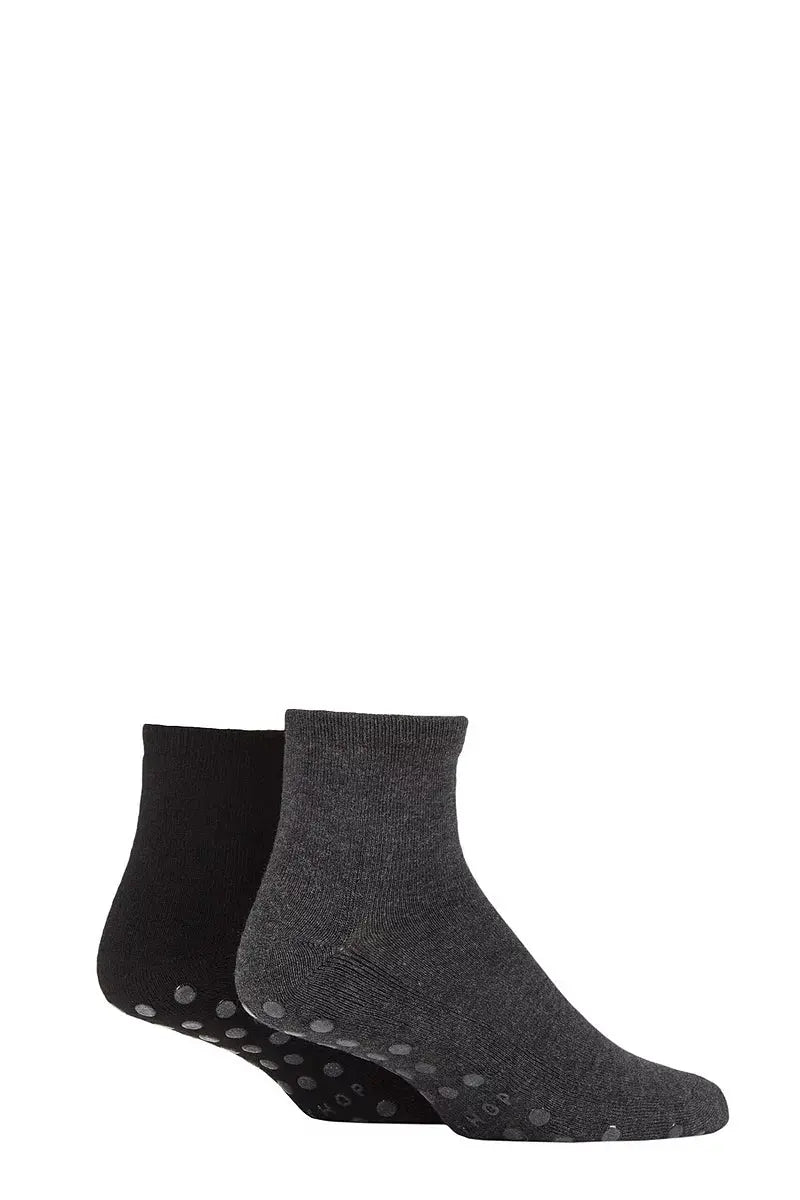 Lazy Panda Bamboo Cushioned Slipper Socks Charcoal Black LazyPanda