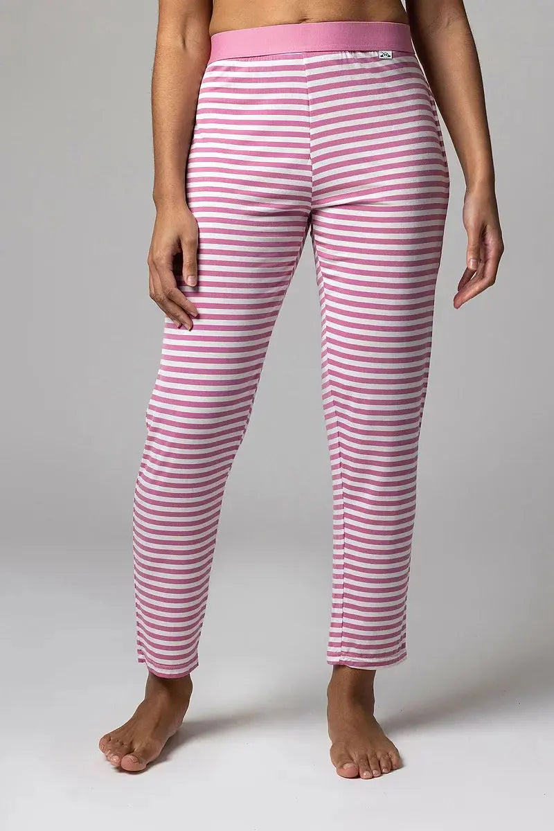 Lazy Panda Bamboo Loungewear Classic Bottoms Pink Stripe Classic Bottoms LazyPanda