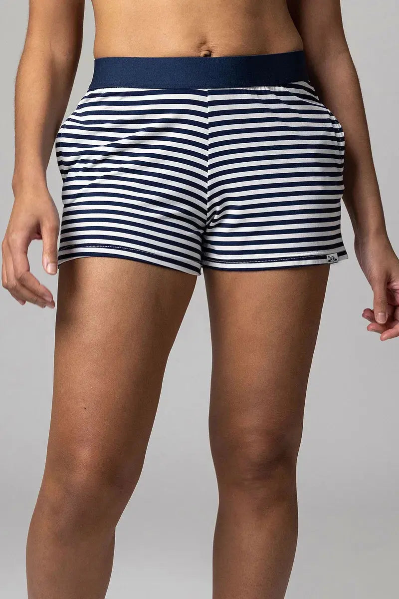Lazy Panda Bamboo Loungewear Shorts Navy Stripe Shorts LazyPanda