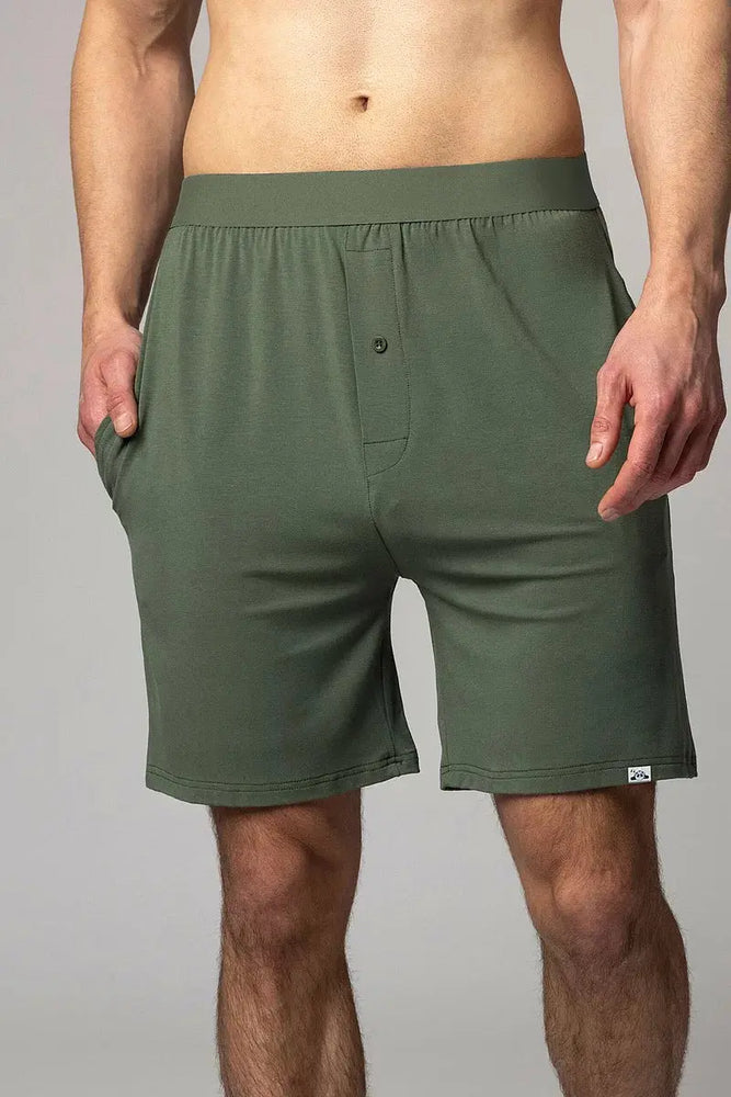 Lazy Panda Bamboo Loungewear Shorts Olive Green LazyPanda