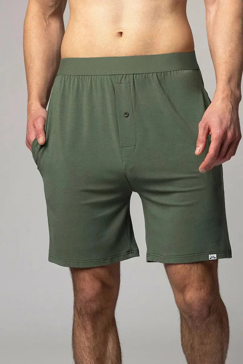Lazy Panda Bamboo Loungewear Shorts Olive Green LazyPanda