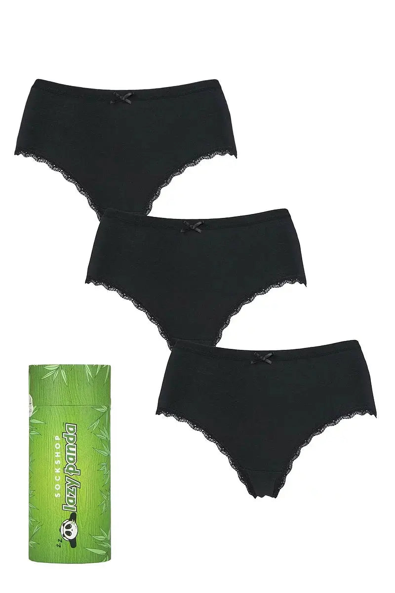 Lazy Panda Bamboo Low Rise Shorties Black LazyPanda