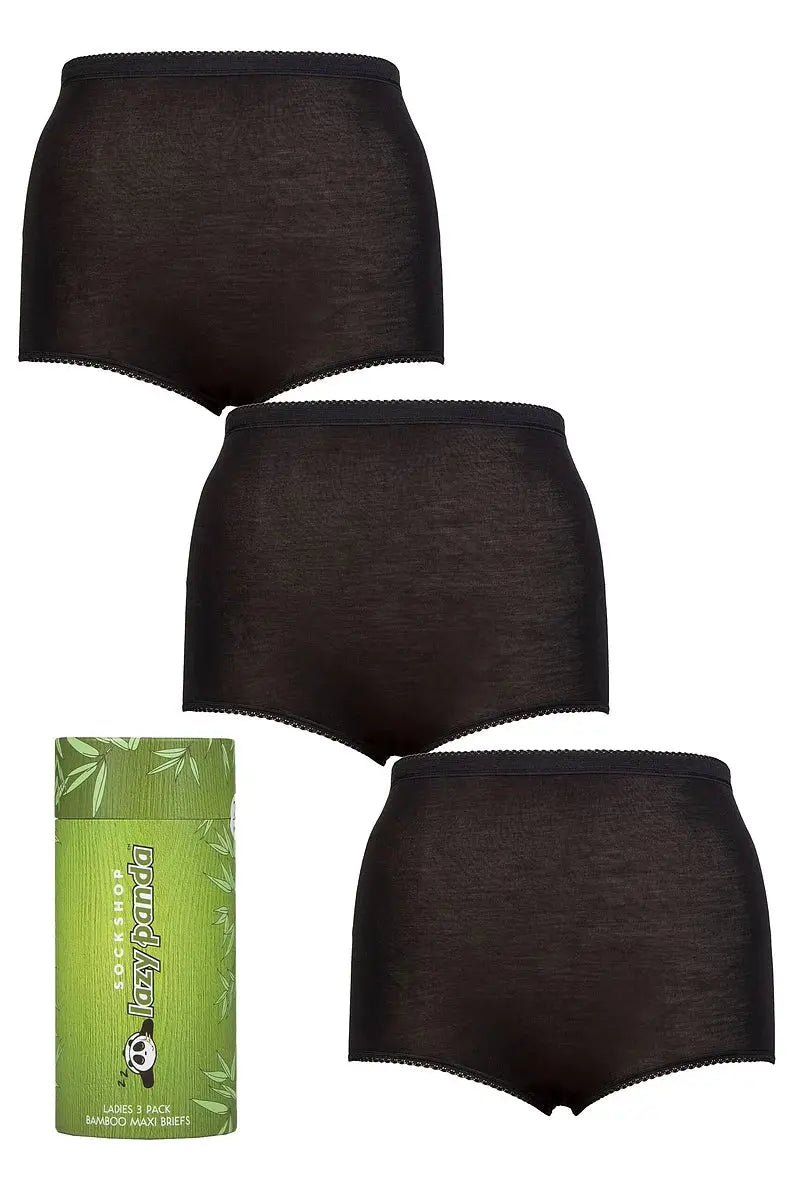 Lazy Panda Bamboo Maxi Briefs Black LazyPanda