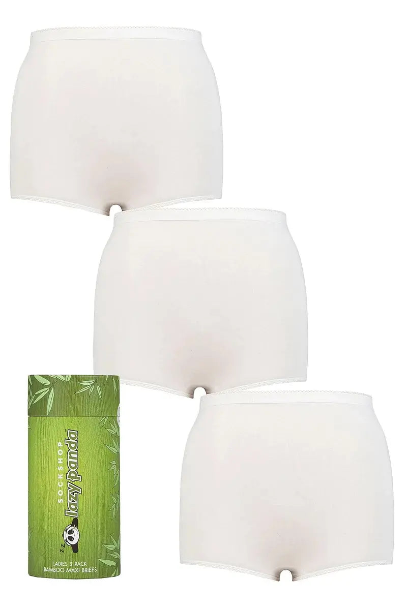 Lazy Panda Bamboo Maxi Briefs White LazyPanda