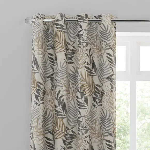 Leaf Jacquard Eyelet Curtains Dunelm