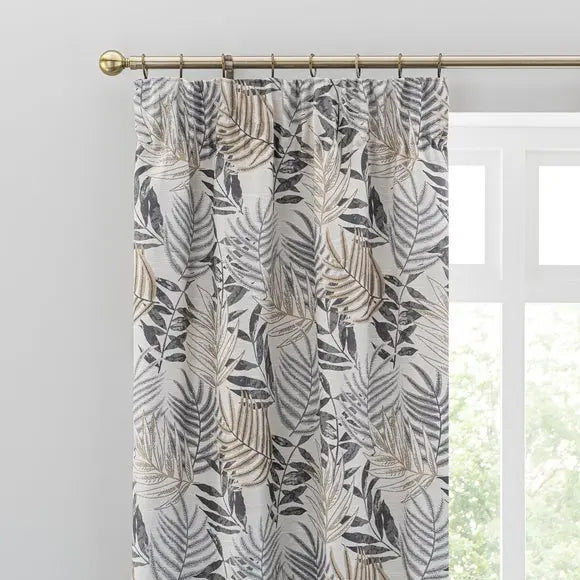 Leaf Jacquard Pencil Pleat Curtains Dunelm