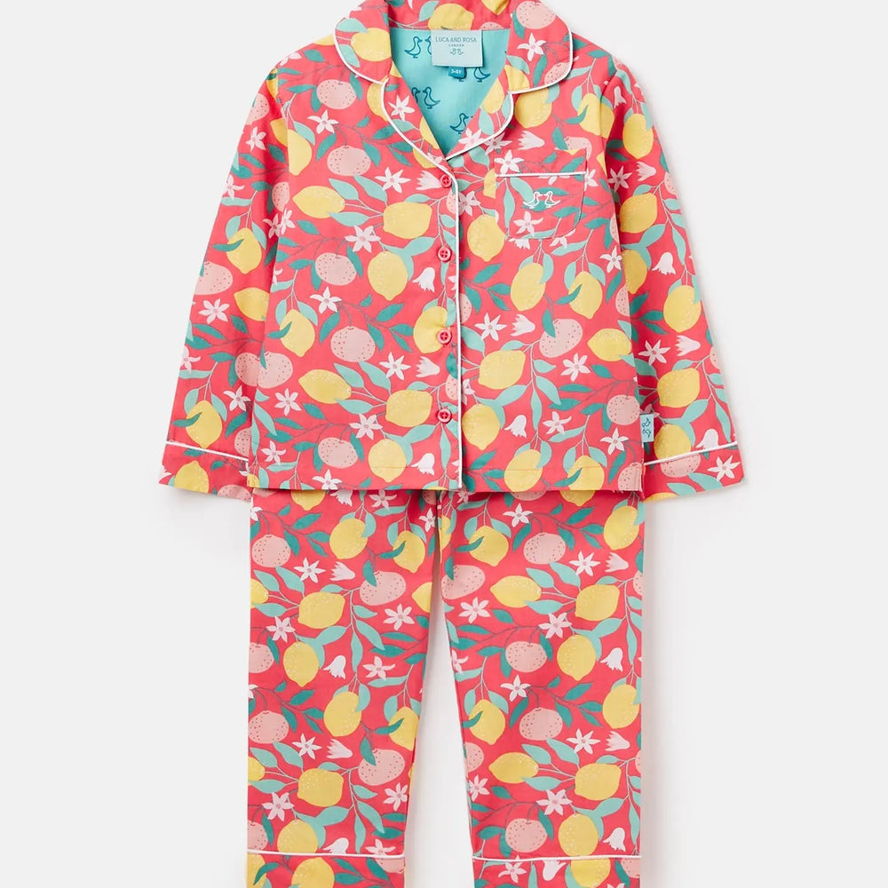 Lemon Grove Girls Button Up Pyjamas Luca and Rosa