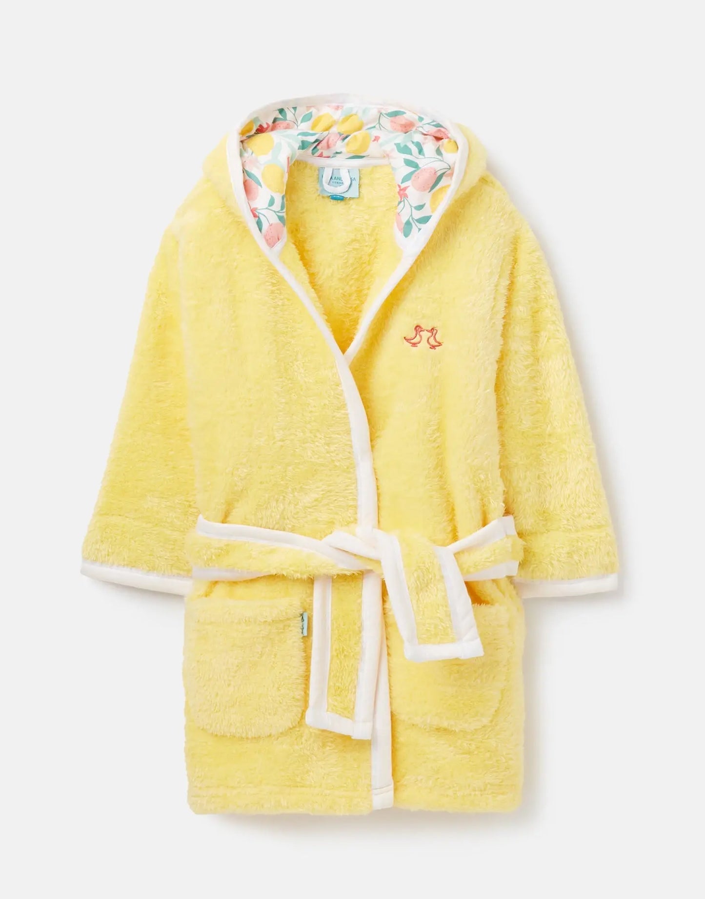 Lemon Grove Yellow Girls Fleece Dressing Gown Luca and Rosa