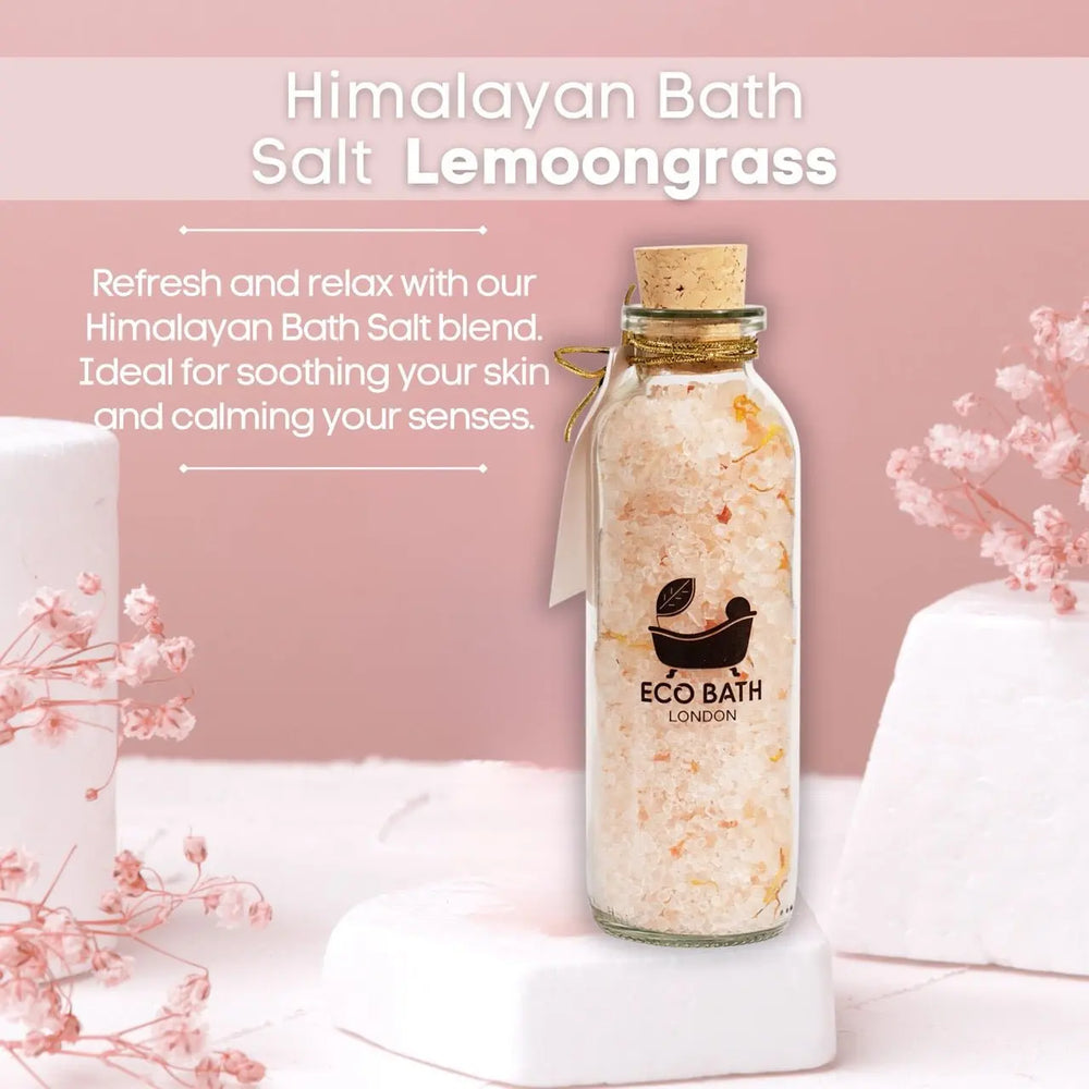 Lemongrass Himalayan Bath Salt 300g - Premium Himalayan Salt Infused with Lemongrass & Calendula Eco Bath London