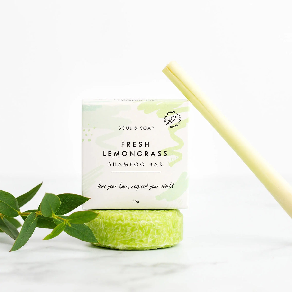 Lemongrass Solid Shampoo Bar For All Hair Types Soul and Soap