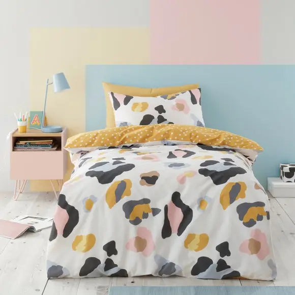 Leopard Duvet Cover and Pillowcase Set Dunelm