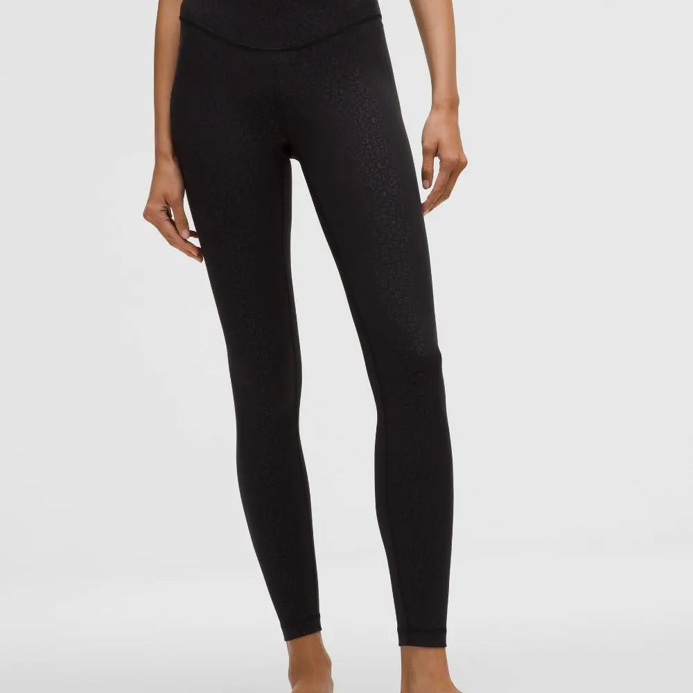 Leopardo Shift Micro Emboss Black Women's Wunder Under SmoothCover High-Rise Tight 28" Lululemon