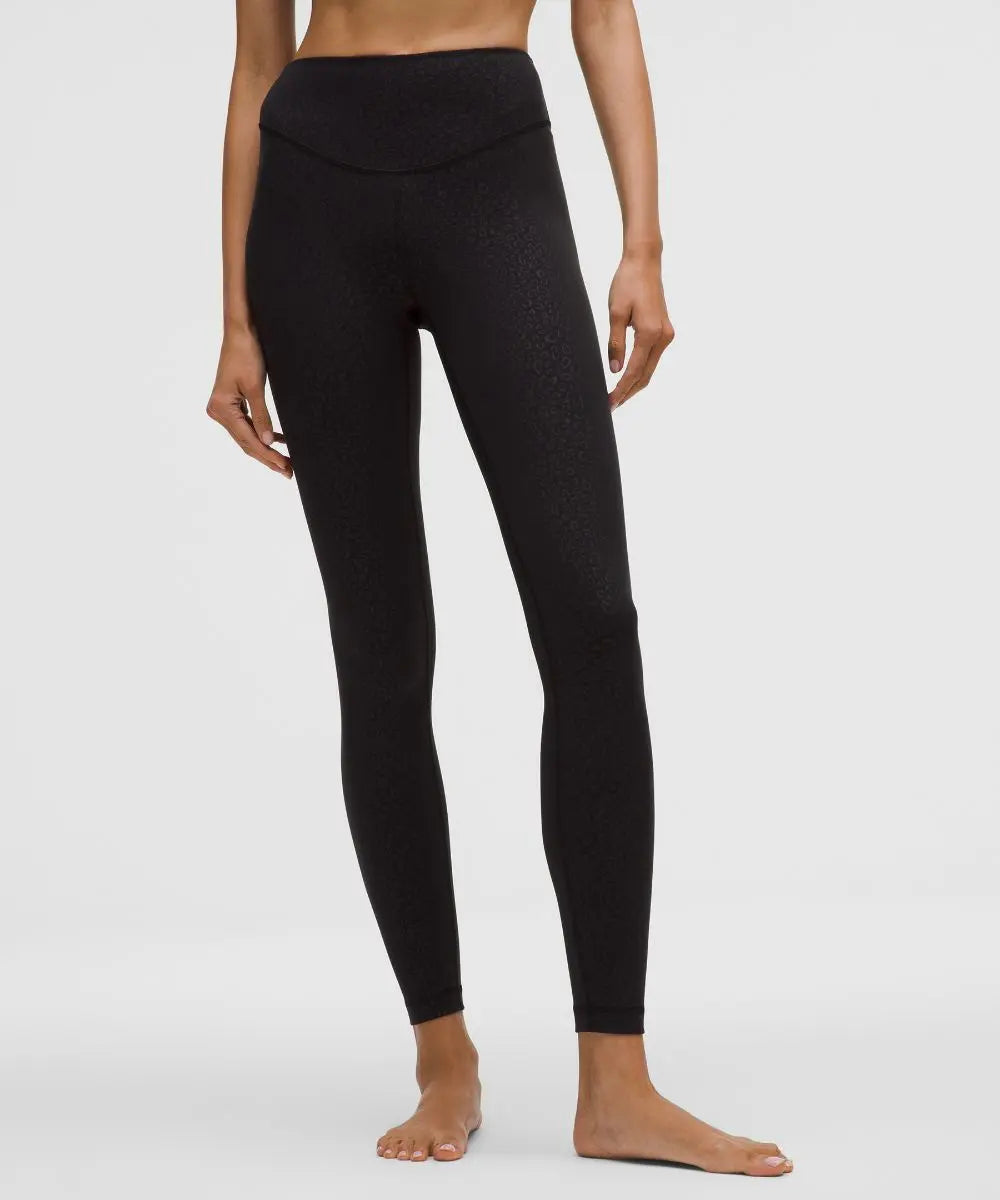 Leopardo Shift Micro Emboss Black Women's Wunder Under SmoothCover High-Rise Tight 28" Lululemon