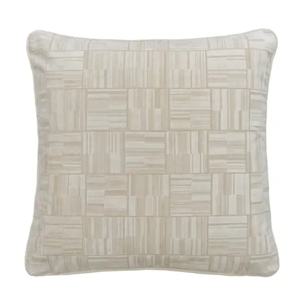 Lexington Ivory, Sustainable Feather, Cushion Velvet Geometric Andrew Martin