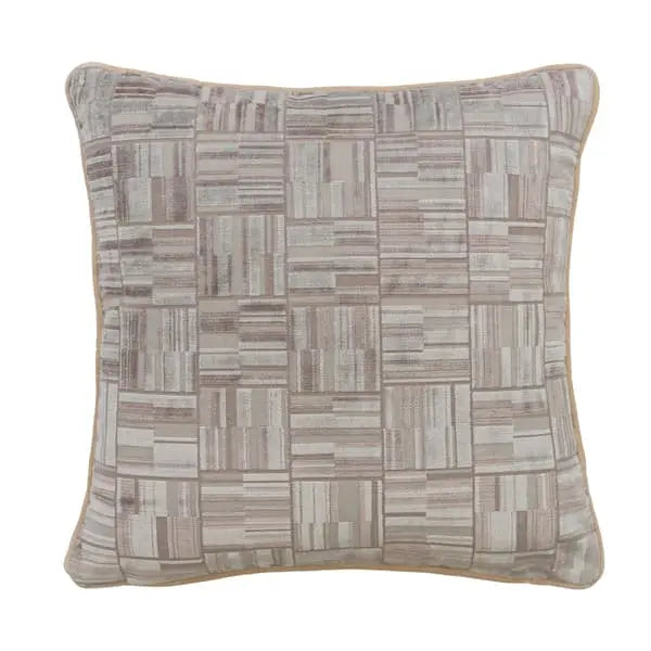 Lexington Smoke, Sustainable Feather, Cushion Velvet Geometric Andrew Martin