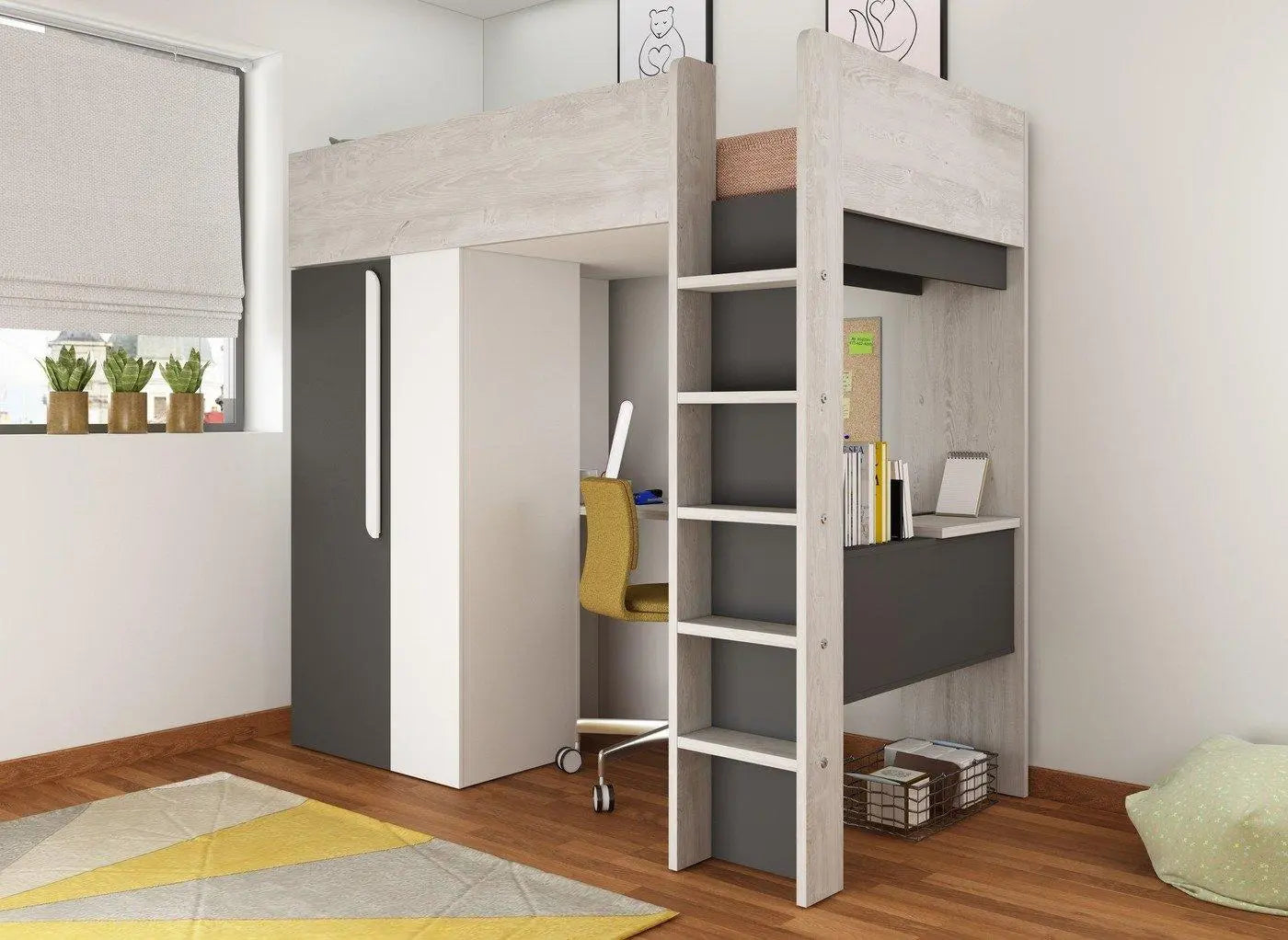 Liam High Sleeper - White Dreams