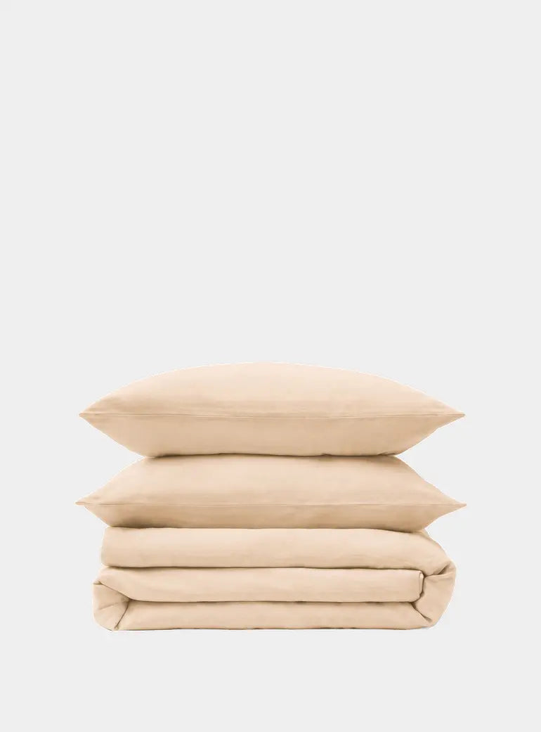 Light Cappuccino Cool Linen Bedding Set Simba