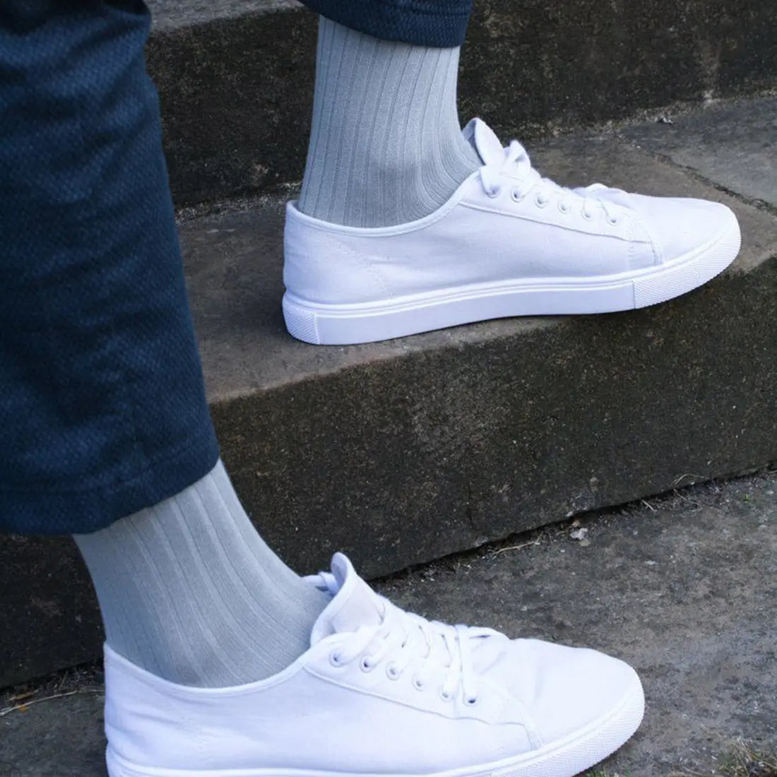 Light Grey Bamboo Socks Swole Panda