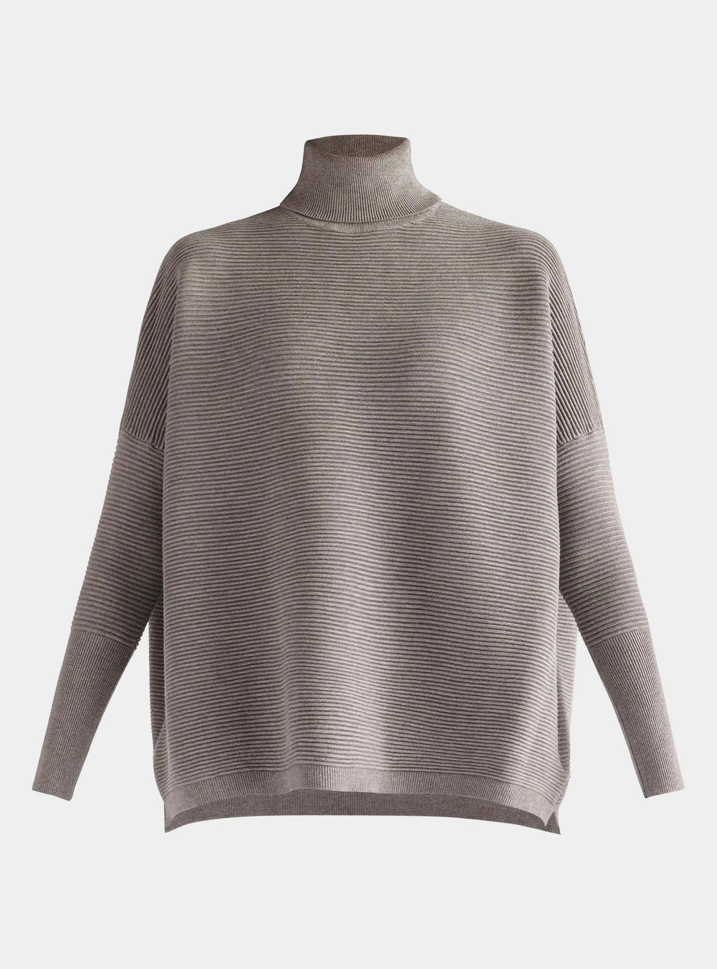 Light Grey Paisie Turtleneck Ribbed Jumper Paisie