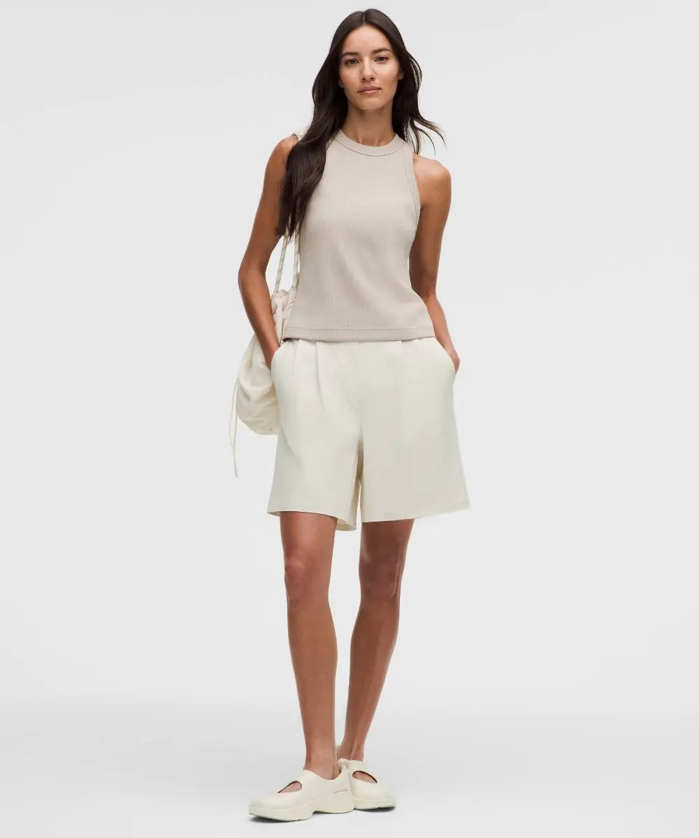 Light Ivory Women's Daydrift Pleated High-Rise Shorts Lululemon
