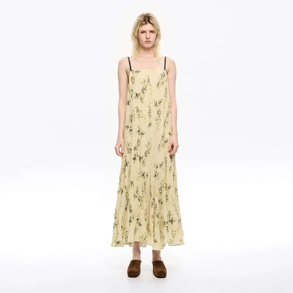 Light yellow Notebook pleated asymmetric dress Bimba y Lola UK