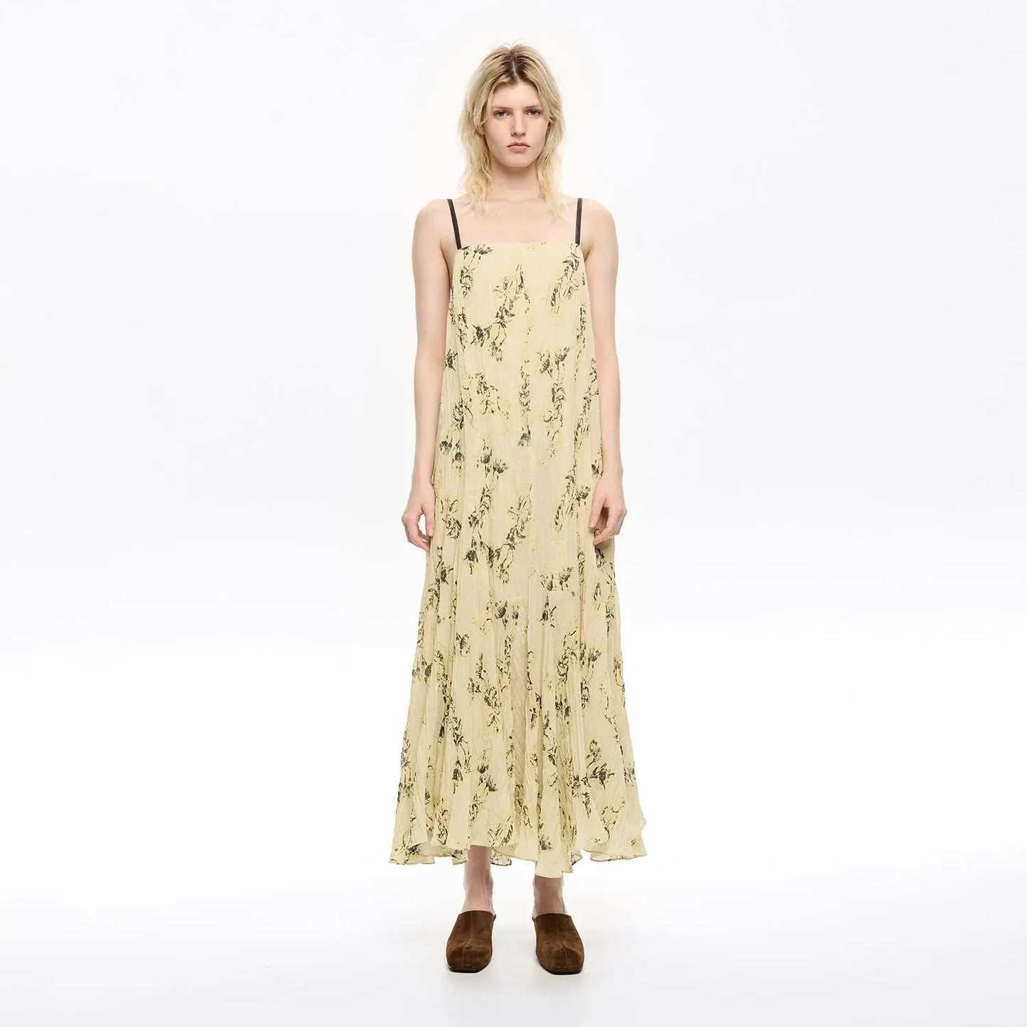 Light yellow Notebook pleated asymmetric dress Bimba y Lola UK