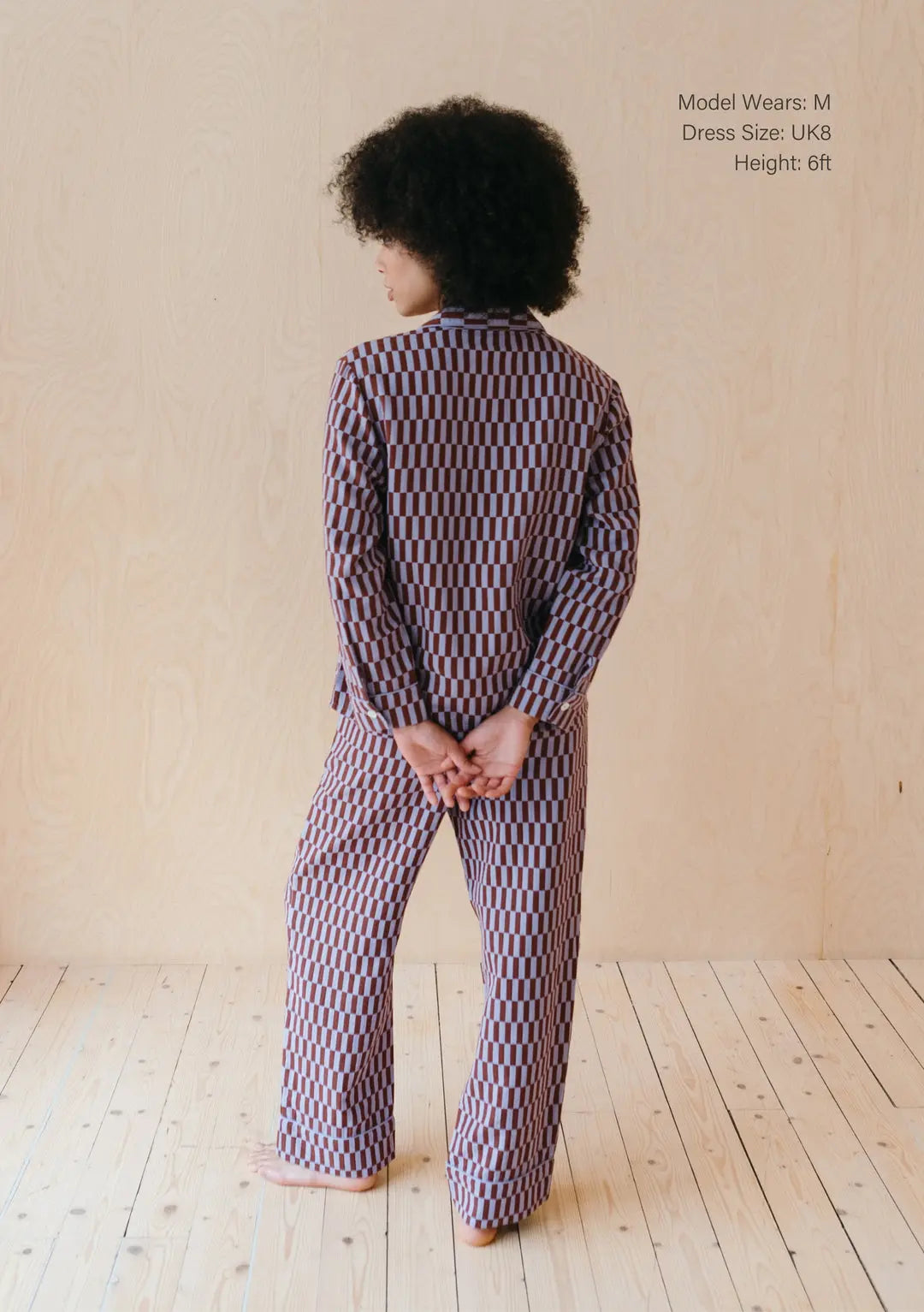 Lilac Checkerboard Cotton Pyjama Trouser Set TartanBlanketCo