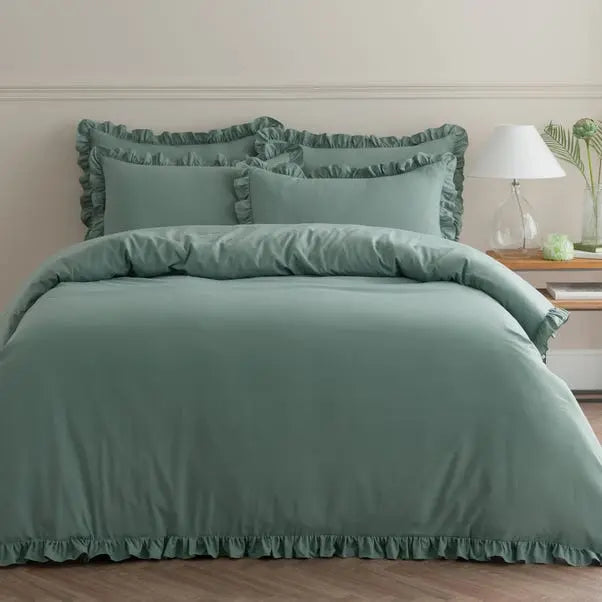 Lilypad Briona Frilled Edge Duvet Cover & Pillowcase Set Dunelm