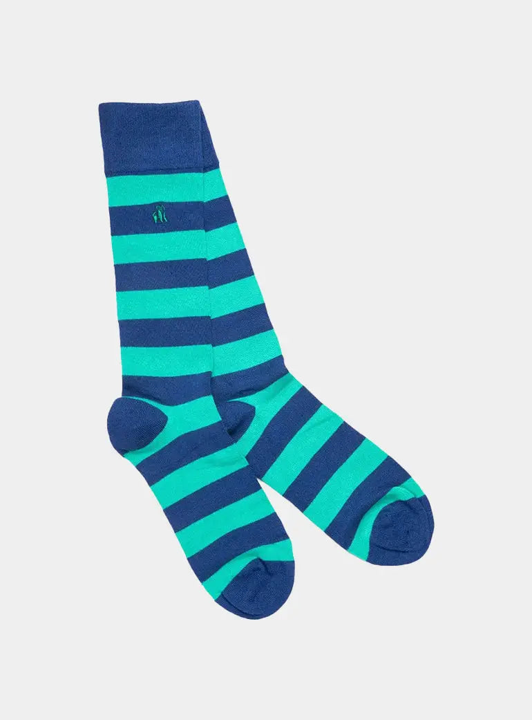 Lime Green Striped Bamboo Socks Swole Panda