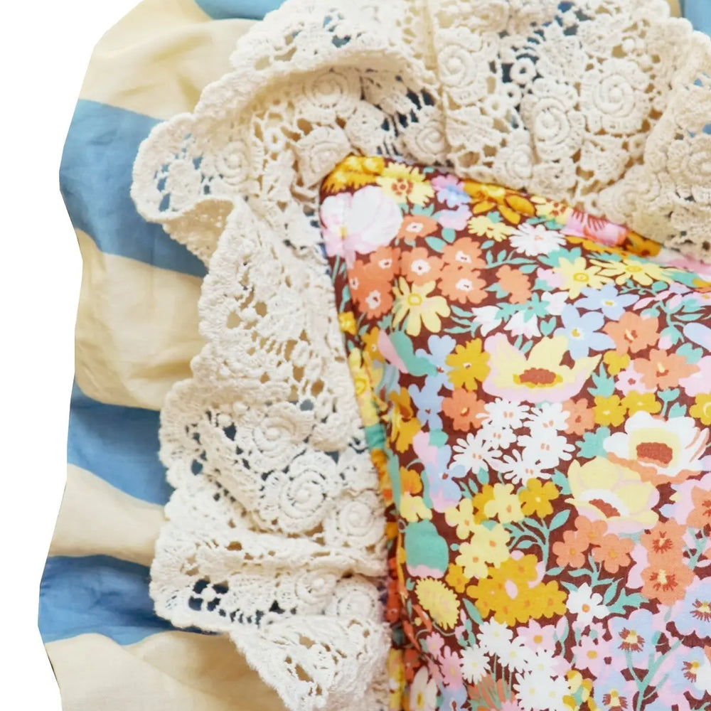Limited Edition Ruffle Bolster Lumbar Cushion Made With Liberty Fabric THORPE Coco & Wolf