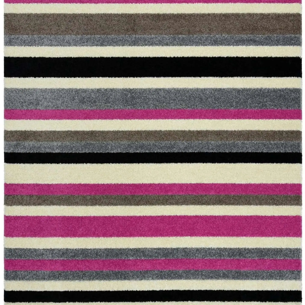 Linea Striped Pink Washable Rug The Rugs
