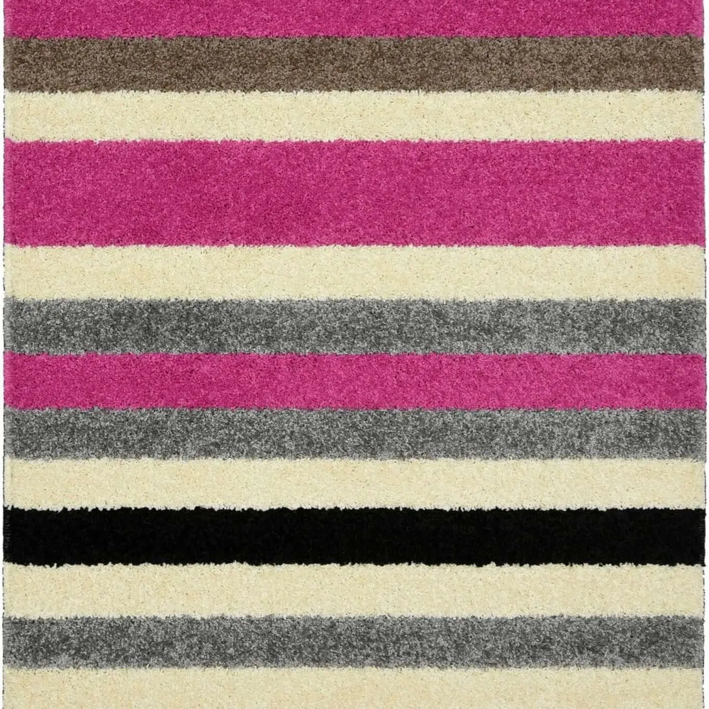 Linea Striped Pink Washable Rug The Rugs