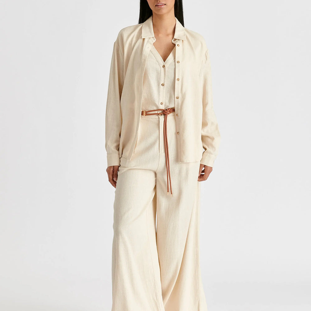 Linen Blend Double Layered Shirt Paisie