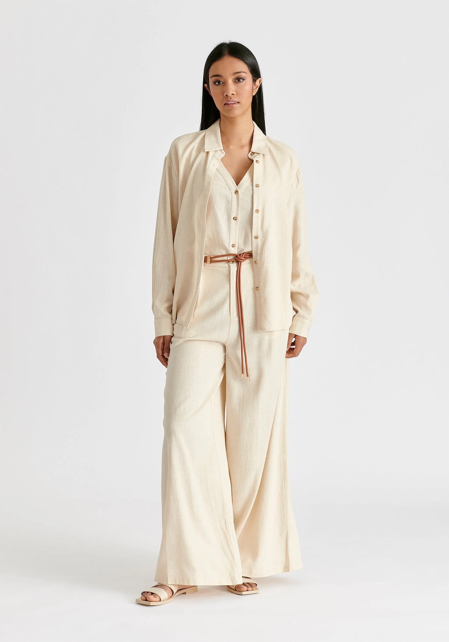 Linen Blend Double Layered Shirt Paisie